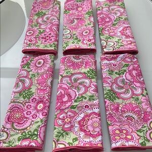 Vera Bradley Pink and Green Floral Table Linens